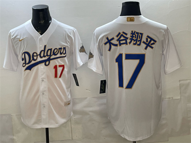 Men's White Los Angeles Dodgers #17 大谷翔平 2026 Gold Collection Stadium Stitched Baseball Jersey